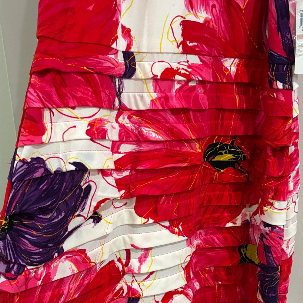 London Times NWT Floral Halter Pleated Dress Sz 12 - Picture 4 of 10